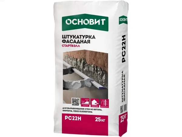 Штукатурка фасадная профи ОСНОВИТ СТАРТВЭЛЛ РС22 Н, 25кг