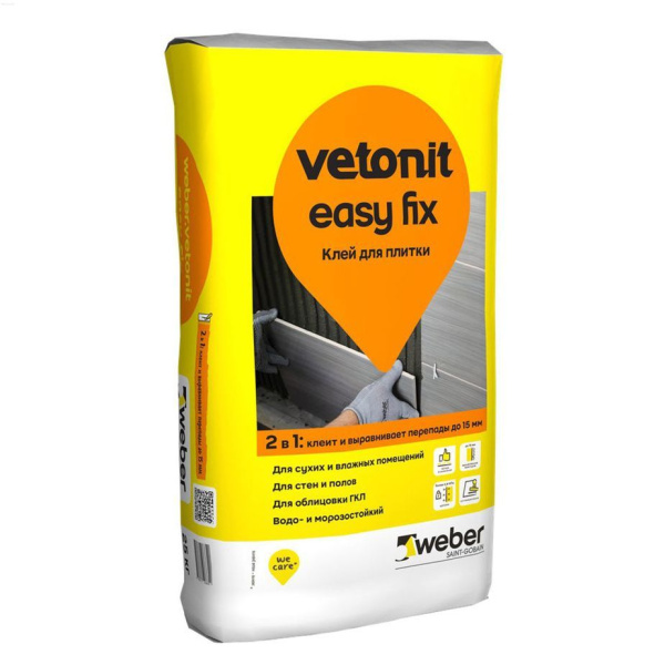 Клей для плитки и керамогранита Weber.Vetonit Easy Fix (25кг)