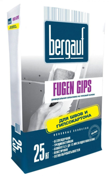Шпаклевка гипсовая Bergauf Fugen Gips, 25 кг